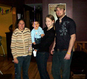 Jake with his Aunt Sara, Aunt Holly and Uncle Nick
