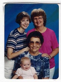 Lori, Joyce, Dorothy and Baby Amy 1996