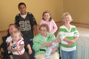 Ursula with her great grandkids at her 95th celebration of life.