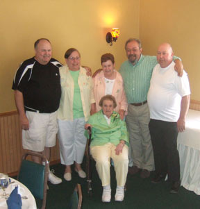 Ursula with her children at her 95th birthday Celebration