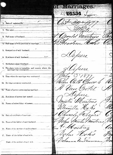 Arnold and Theodora Marriage License