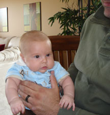 Duncan at his first Easter  at Mike's Mom's