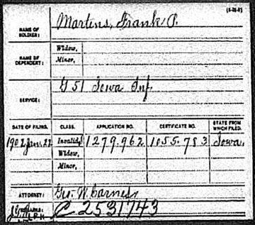 1902 Draft Registration enlisted in G51 Iowa Infantry Division