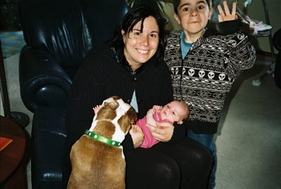 Jake and Mom holding Ffion