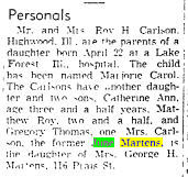 April 22, 1961 Marjorie Carol, Stevens Point Gazette