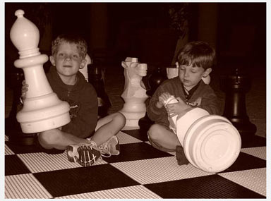 Tyler & Nate Alice in Wonderland Chess Game