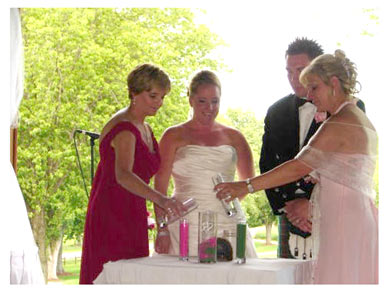 Wonderful Sand Ceremony to demonstrate the combining of families